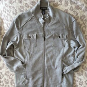 INC International Concepts Light Gray Zip-Up Sweater